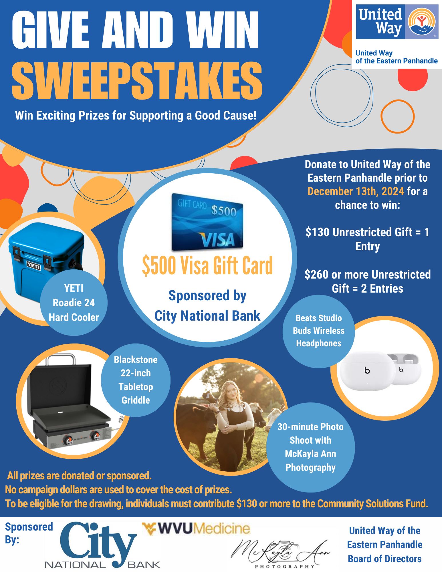 Give and Win Sweepstakes Flyer